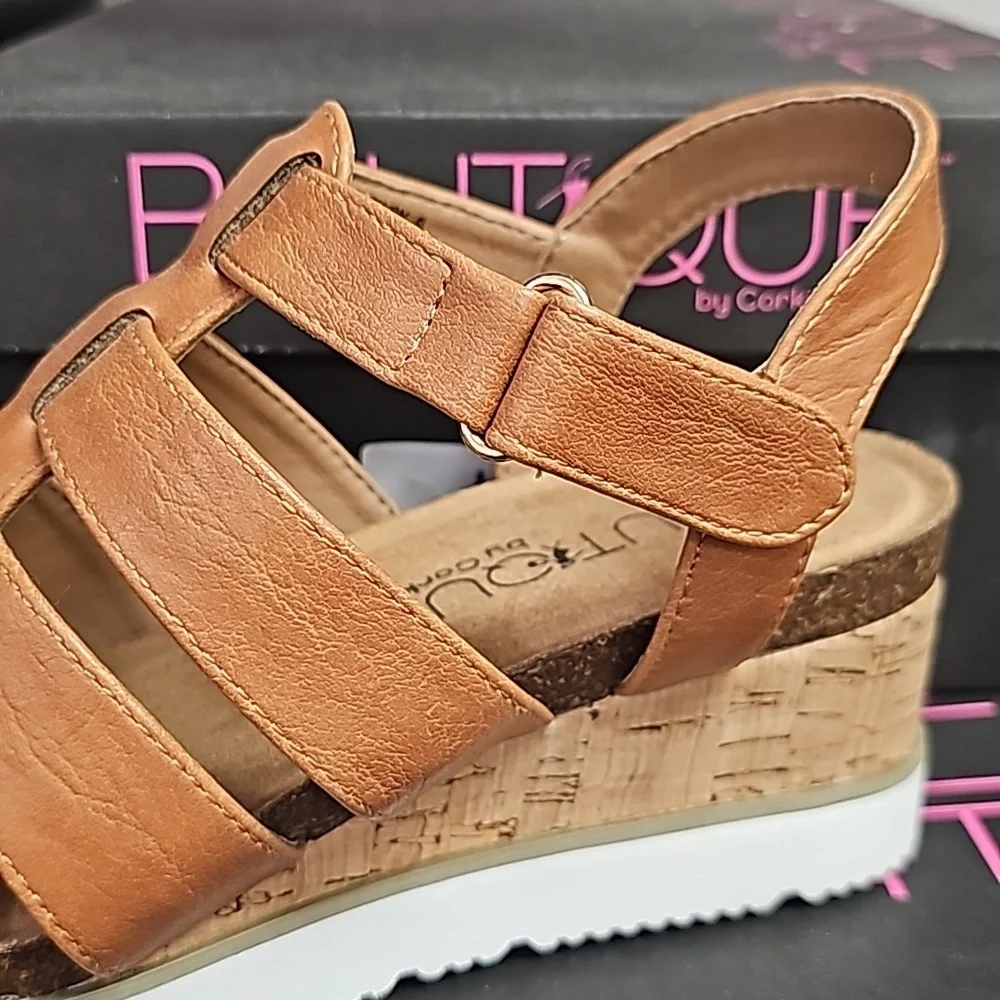 Corkys Tan Gladiator Sandals with Buckle Closures - Picture 2 of 3